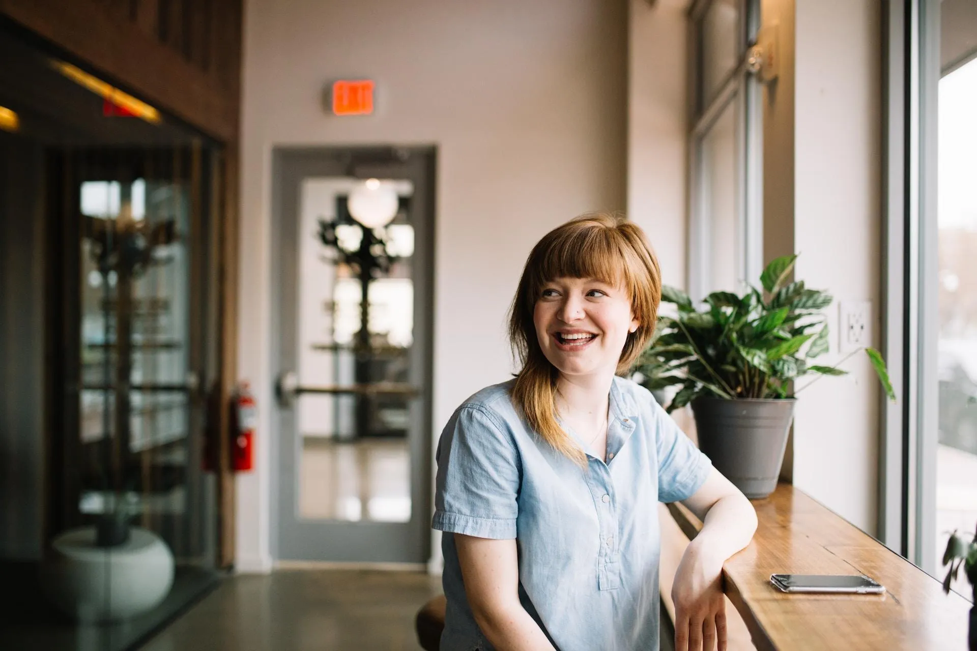 woman smiling